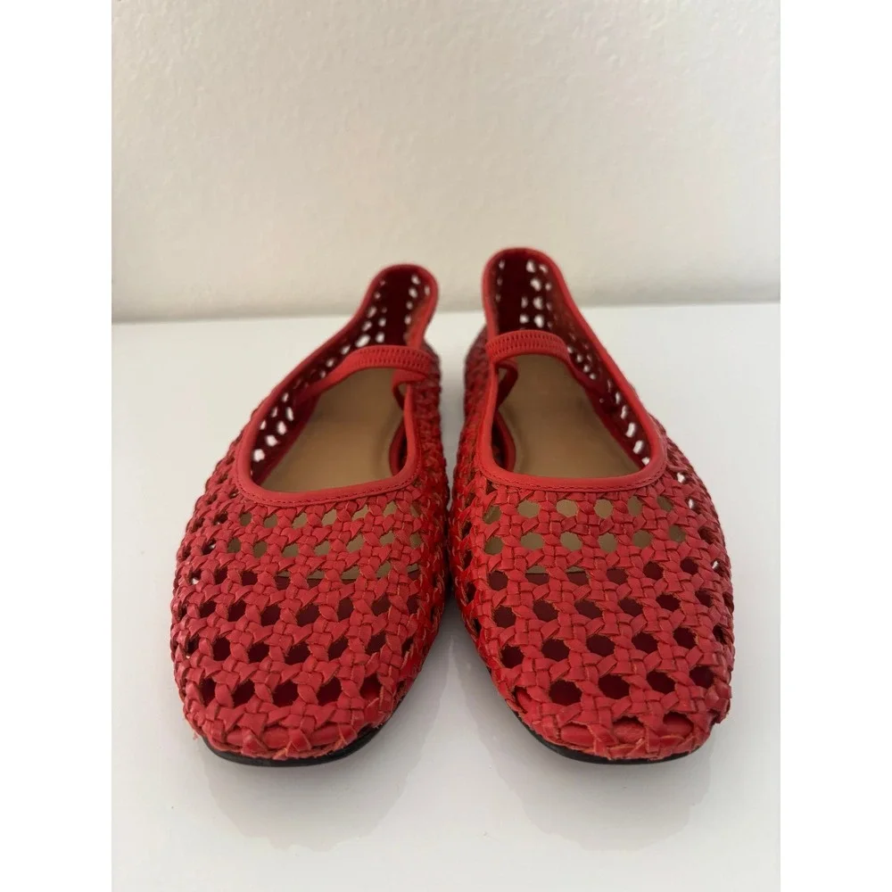 Madewell Greta Ballet Flat Southwestern Clay Woven Leather Mary Jane NQ312 6.5 - Picture 2 of 9